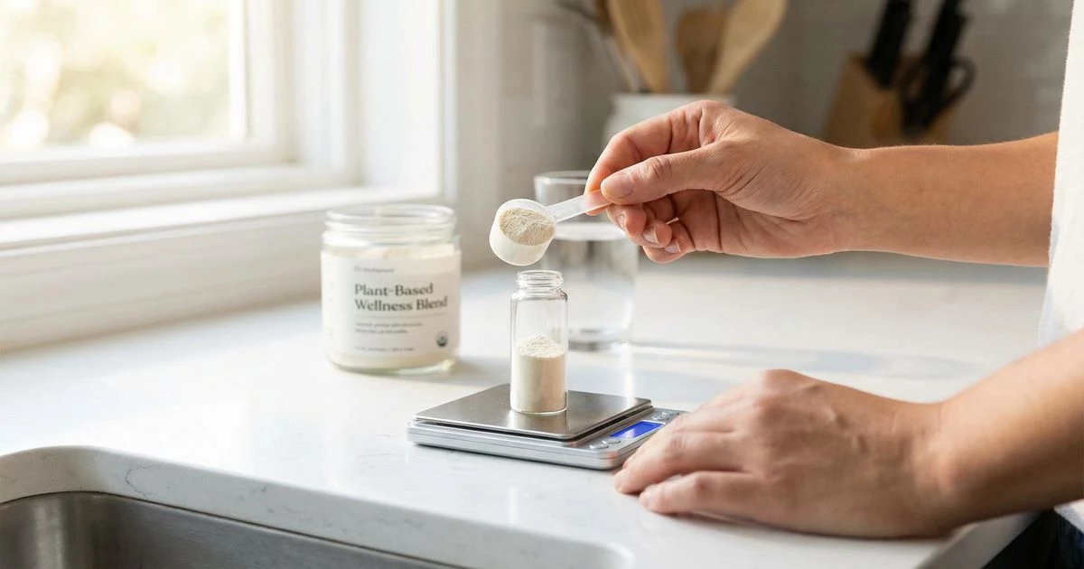 Close-up of NMN supplement capsules with a background of fresh vegetables, illustrating the contrast between natural dietary sources and concentrated supplement forms of nicotinamide mononucleotide.